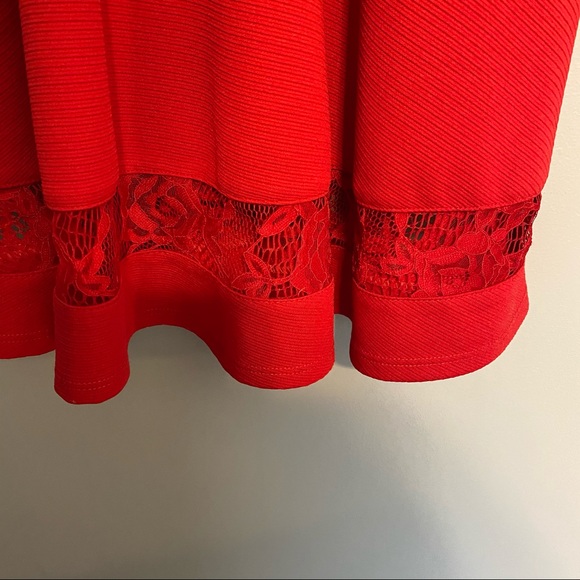 JODI KRISTOPHER red sundress with lace accents - Picture 4 of 5